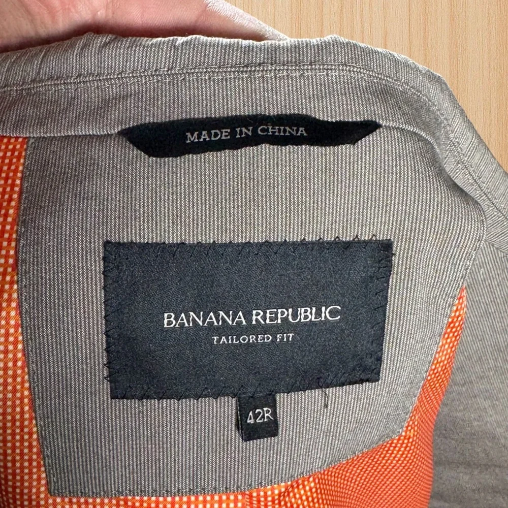 Banana Republic Tailored‎ Fit Blazer Gray Cotton 2-Button Sport Coat 42R 932416